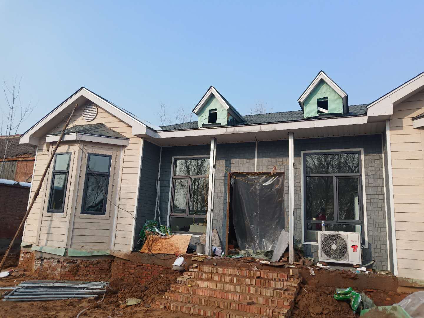 轻钢别墅房建筑,新能源绿色节能板块房建筑